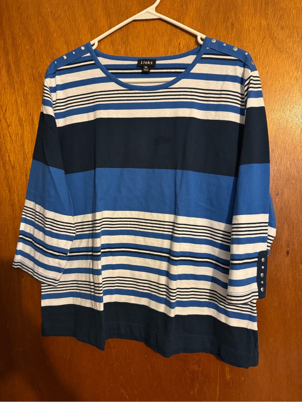 Link Crewneck Striped Blue & White Womens Shirt